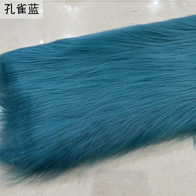 Namzi 12 cm Plush Fabric,Fluffy Faux Fur Fabric for DIY Craft Sewing Projects,Costume,Cuddly Doll,Carpet,Home Decoration,39*71 Inch,Blue Green
