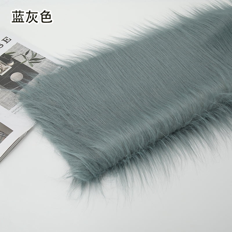 Namzi 12 cm Plush Fabric,Fluffy Faux Fur Fabric for DIY Craft Sewing Projects,Costume,Cuddly Doll,Carpet,Home Decoration,39*71 Inch,Blue Grey
