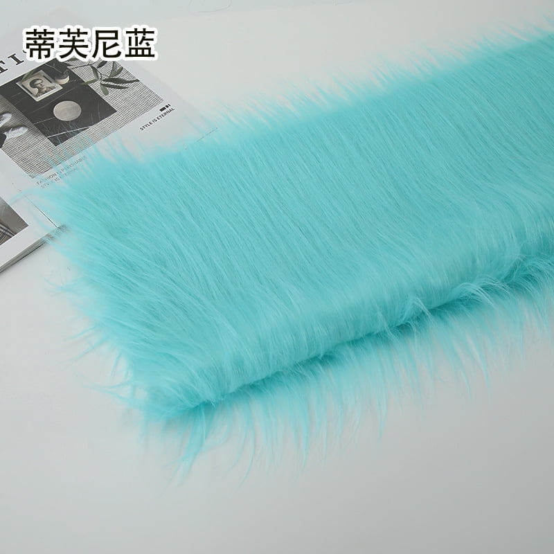 Namzi 12 cm Plush Fabric,Fluffy Faux Fur Fabric for DIY Craft Sewing Projects,Costume,Cuddly Doll,Carpet,Home Decoration,39*71 Inch,Blue
