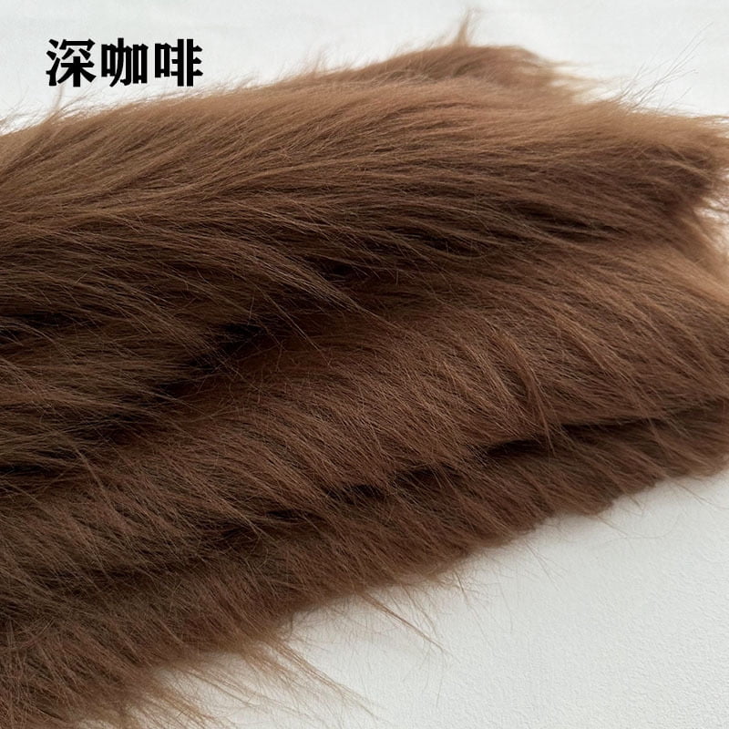 Namzi 12 cm Plush Fabric,Fluffy Faux Fur Fabric for DIY Craft Sewing Projects,Costume,Cuddly Doll,Carpet,Home Decoration,39*71 Inch,Coffee Color