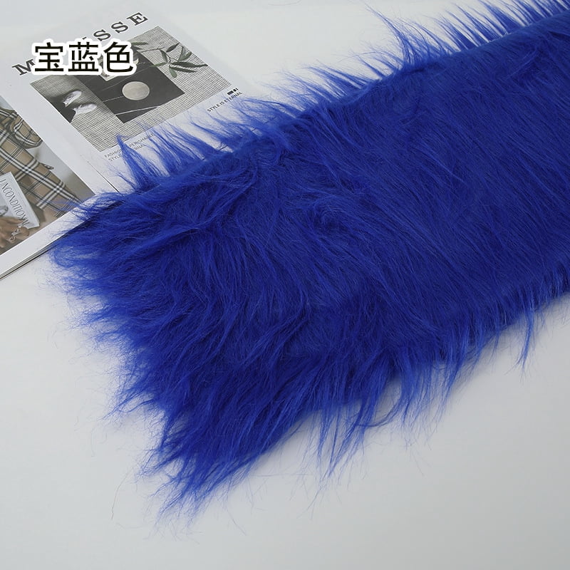 Namzi 12 cm Plush Fabric,Fluffy Faux Fur Fabric for DIY Craft Sewing Projects,Costume,Cuddly Doll,Carpet,Home Decoration,39*71 Inch,Dark Blue