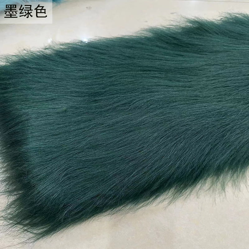 Namzi 12 cm Plush Fabric,Fluffy Faux Fur Fabric for DIY Craft Sewing Projects,Costume,Cuddly Doll,Carpet,Home Decoration,39*71 Inch,Dark Green A