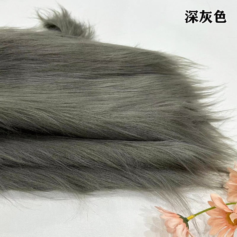 Namzi 12 cm Plush Fabric,Fluffy Faux Fur Fabric for DIY Craft Sewing Projects,Costume,Cuddly Doll,Carpet,Home Decoration,39*71 Inch,Dark Grey