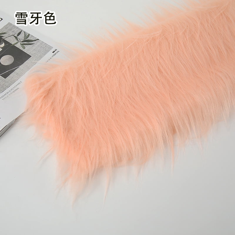 Namzi 12 cm Plush Fabric,Fluffy Faux Fur Fabric for DIY Craft Sewing Projects,Costume,Cuddly Doll,Carpet,Home Decoration,39*71 Inch,Flesh Pink