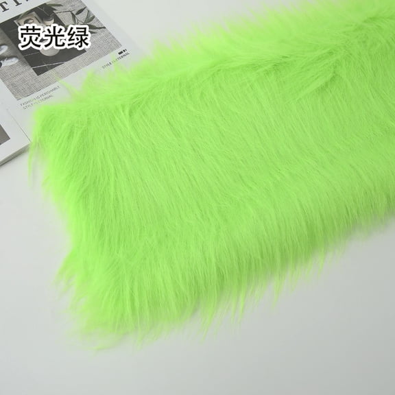 Namzi 12 cm Plush Fabric,Fluffy Faux Fur Fabric for DIY Craft Sewing Projects,Costume,Cuddly Doll,Carpet,Home Decoration,39*71 Inch,Fluorescent Green