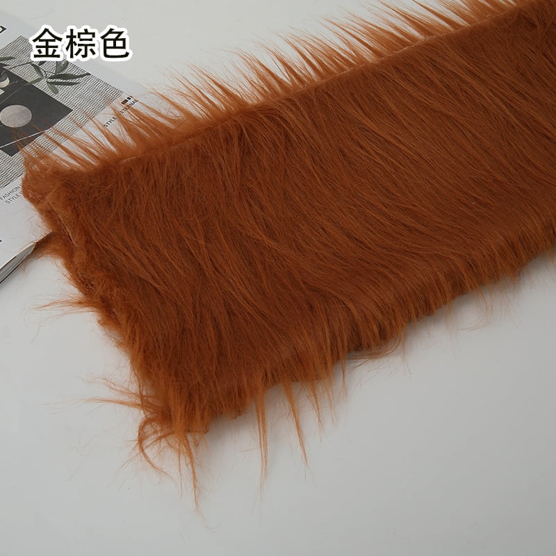 Namzi 12 cm Plush Fabric,Fluffy Faux Fur Fabric for DIY Craft Sewing Projects,Costume,Cuddly Doll,Carpet,Home Decoration,39*71 Inch,Gold Brown