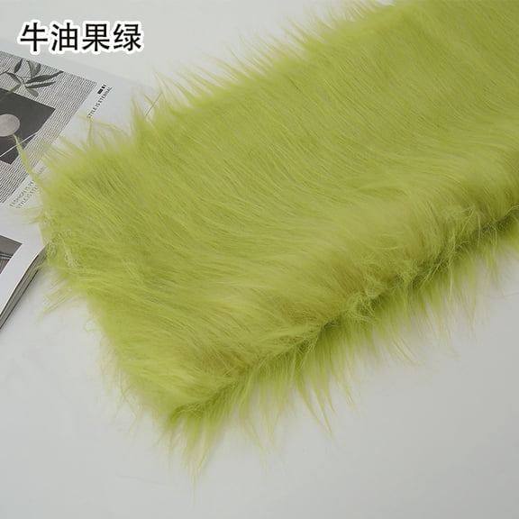 Namzi 12 cm Plush Fabric,Fluffy Faux Fur Fabric for DIY Craft Sewing Projects,Costume,Cuddly Doll,Carpet,Home Decoration,39*71 Inch,Grass Green
