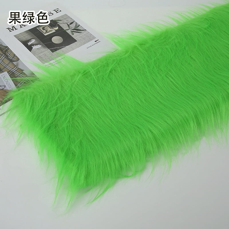 Namzi 12 cm Plush Fabric,Fluffy Faux Fur Fabric for DIY Craft Sewing Projects,Costume,Cuddly Doll,Carpet,Home Decoration,39*71 Inch,Green A