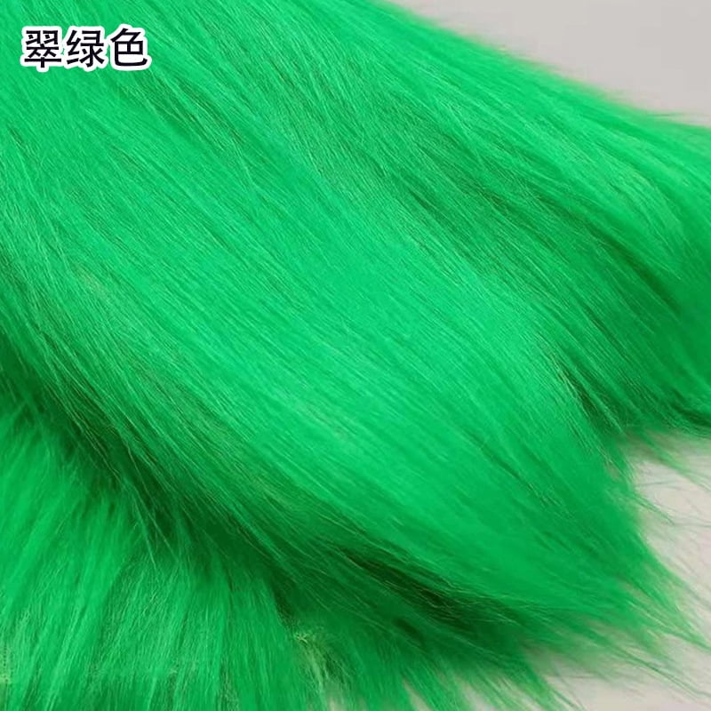 Namzi 12 cm Plush Fabric,Fluffy Faux Fur Fabric for DIY Craft Sewing Projects,Costume,Cuddly Doll,Carpet,Home Decoration,39*71 Inch,Green B