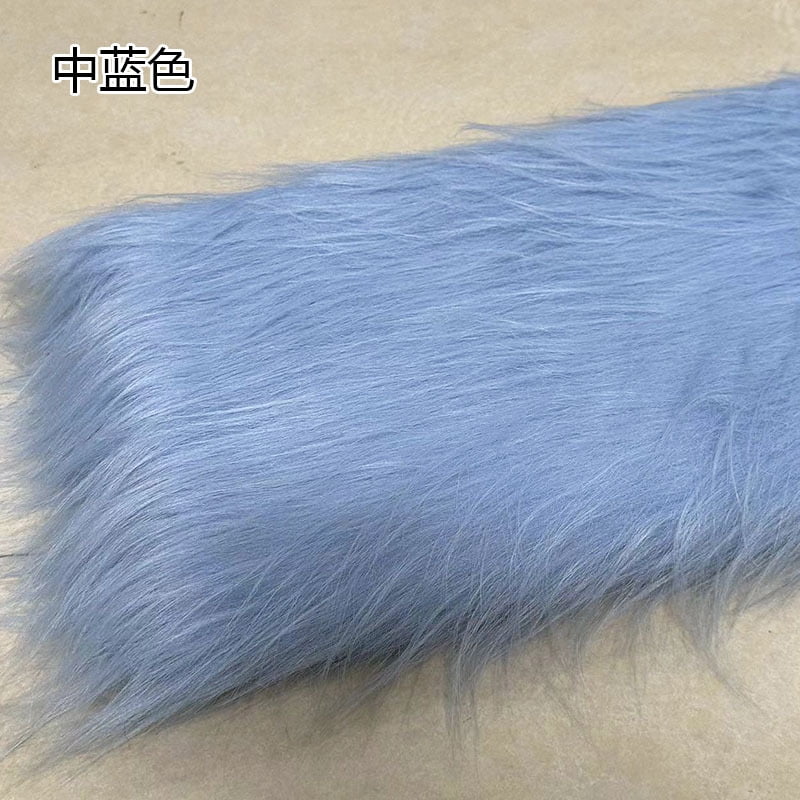 Namzi 12 cm Plush Fabric,Fluffy Faux Fur Fabric for DIY Craft Sewing Projects,Costume,Cuddly Doll,Carpet,Home Decoration,39*71 Inch,Light Blue A