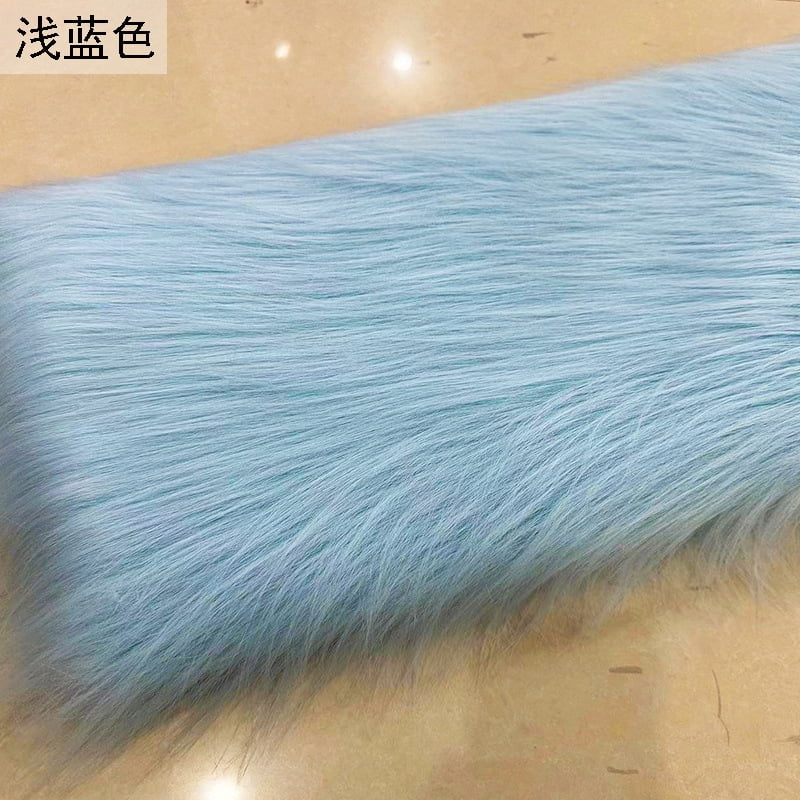 Namzi 12 cm Plush Fabric,Fluffy Faux Fur Fabric for DIY Craft Sewing Projects,Costume,Cuddly Doll,Carpet,Home Decoration,39*71 Inch,Light Blue