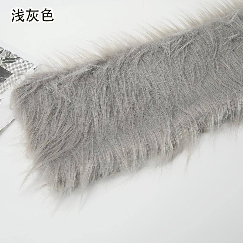 Namzi 12 cm Plush Fabric,Fluffy Faux Fur Fabric for DIY Craft Sewing Projects,Costume,Cuddly Doll,Carpet,Home Decoration,39*71 Inch,Light Grey