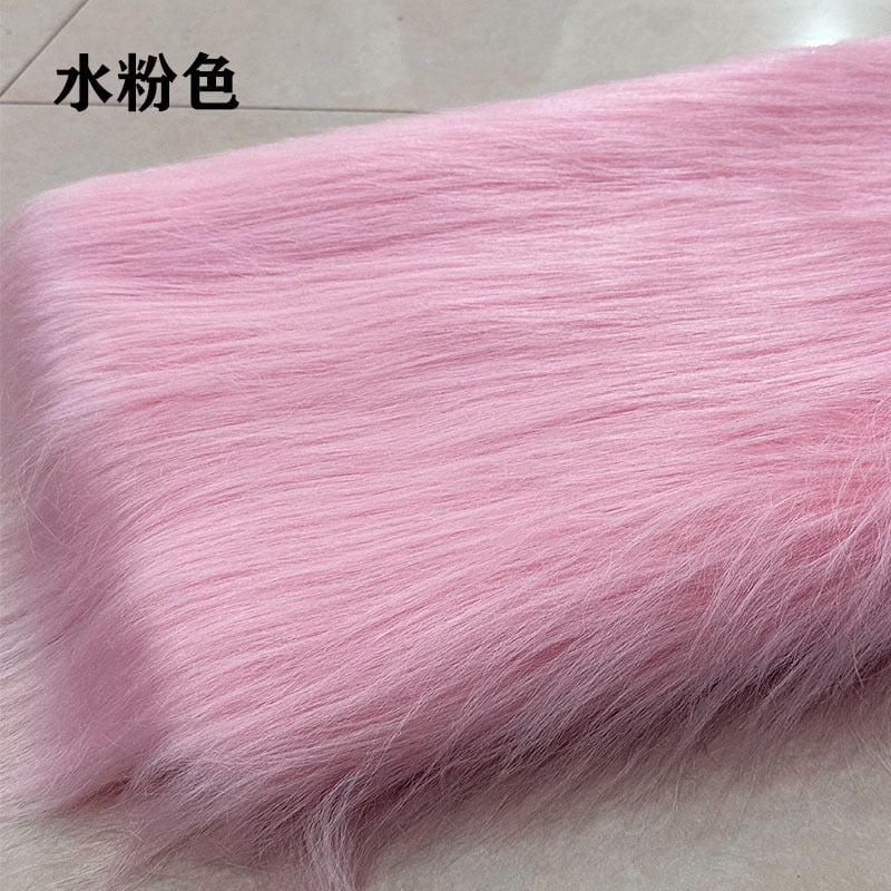 Namzi 12 cm Plush Fabric,Fluffy Faux Fur Fabric for DIY Craft Sewing Projects,Costume,Cuddly Doll,Carpet,Home Decoration,39*71 Inch,Light Pink A