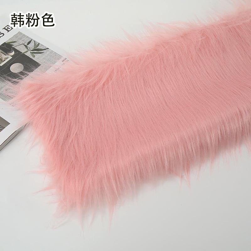 Namzi 12 cm Plush Fabric,Fluffy Faux Fur Fabric for DIY Craft Sewing Projects,Costume,Cuddly Doll,Carpet,Home Decoration,39*71 Inch,Light Pink B