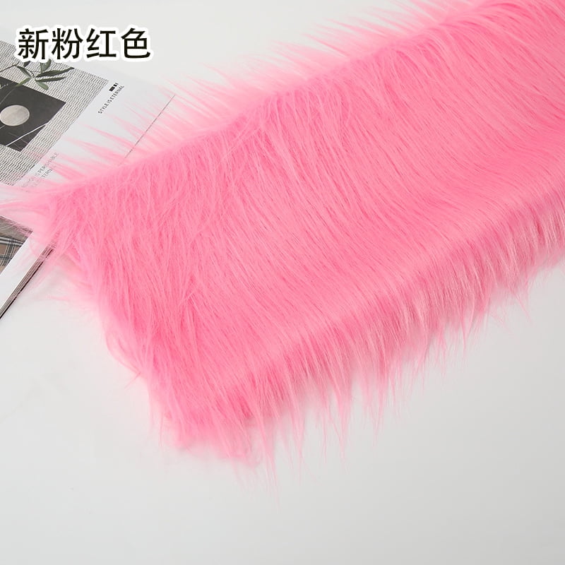 Namzi 12 cm Plush Fabric,Fluffy Faux Fur Fabric for DIY Craft Sewing Projects,Costume,Cuddly Doll,Carpet,Home Decoration,39*71 Inch,Pink