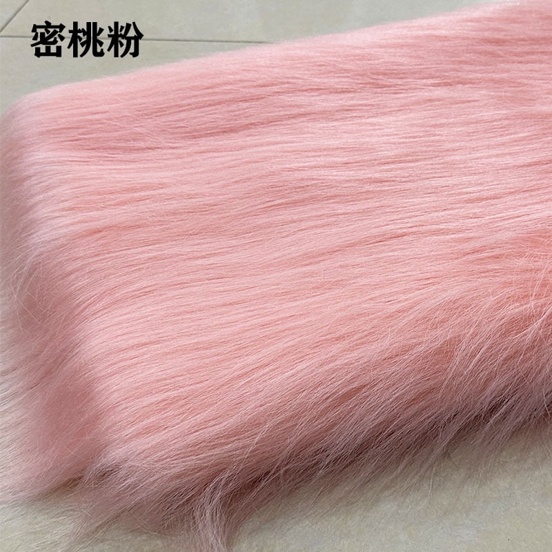 Namzi 12 cm Plush Fabric,Fluffy Faux Fur Fabric for DIY Craft Sewing Projects,Costume,Cuddly Doll,Carpet,Home Decoration,39*71 Inch,Light Pink D
