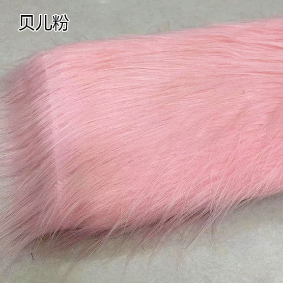 Namzi 12 cm Plush Fabric,Fluffy Faux Fur Fabric for DIY Craft Sewing Projects,Costume,Cuddly Doll,Carpet,Home Decoration,39*71 Inch,Light Pink