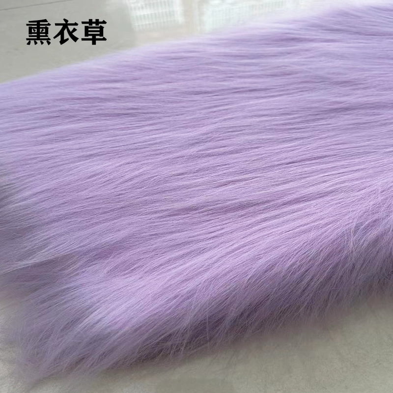 Namzi 12 cm Plush Fabric,Fluffy Faux Fur Fabric for DIY Craft Sewing Projects,Costume,Cuddly Doll,Carpet,Home Decoration,39*71 Inch,Light Purple D