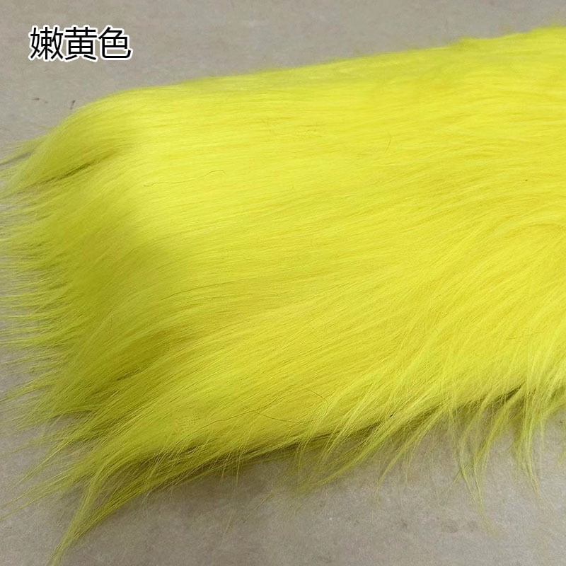 Namzi 12 cm Plush Fabric,Fluffy Faux Fur Fabric for DIY Craft Sewing Projects,Costume,Cuddly Doll,Carpet,Home Decoration,39*71 Inch,Light Yellow