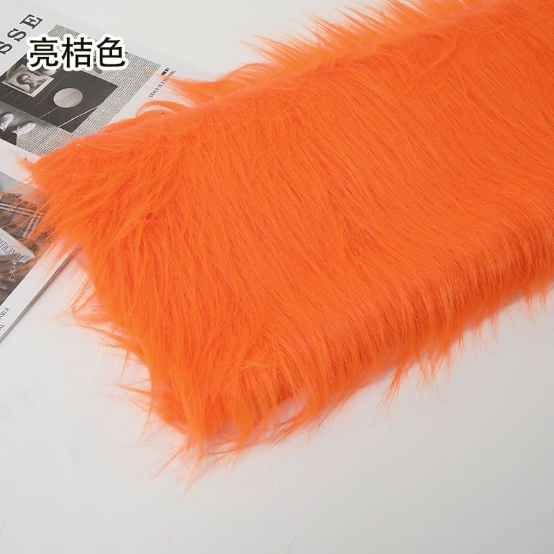 Namzi 12 cm Plush Fabric,Fluffy Faux Fur Fabric for DIY Craft Sewing Projects,Costume,Cuddly Doll,Carpet,Home Decoration,39*71 Inch,Orange