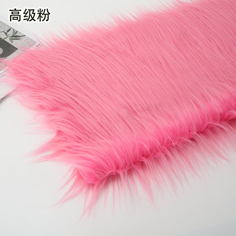 Namzi 12 cm Plush Fabric,Fluffy Faux Fur Fabric for DIY Craft Sewing Projects,Costume,Cuddly Doll,Carpet,Home Decoration,39*71 Inch,Pink A