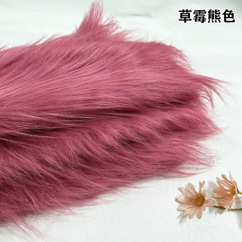 Namzi 12 cm Plush Fabric,Fluffy Faux Fur Fabric for DIY Craft Sewing Projects,Costume,Cuddly Doll,Carpet,Home Decoration,39*71 Inch,Purple Red