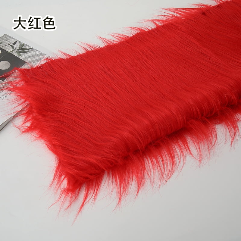 Namzi 12 cm Plush Fabric,Fluffy Faux Fur Fabric for DIY Craft Sewing Projects,Costume,Cuddly Doll,Carpet,Home Decoration,39*71 Inch,Red