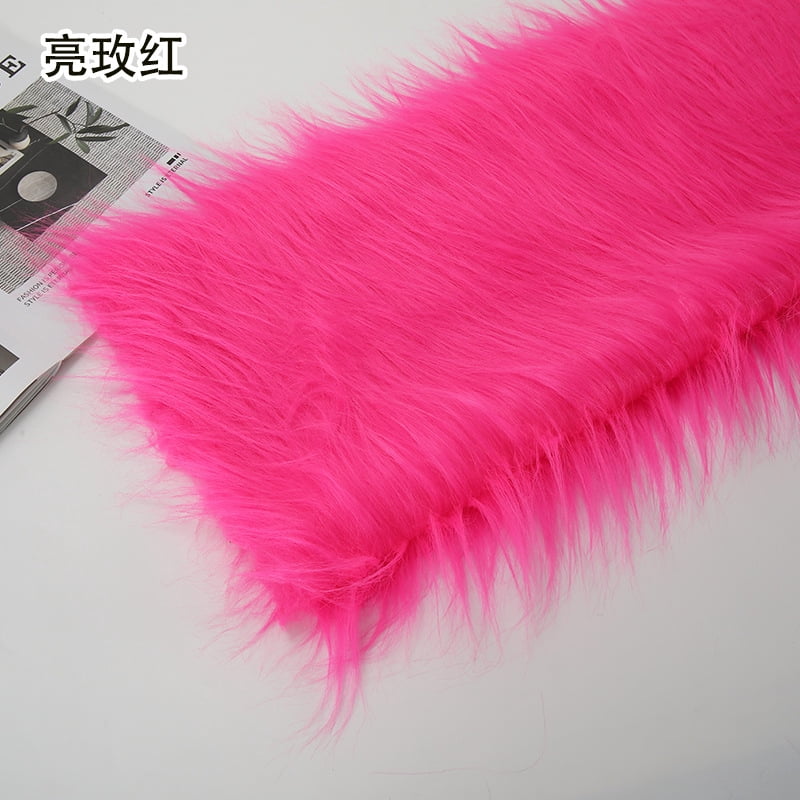 Namzi 12 cm Plush Fabric,Fluffy Faux Fur Fabric for DIY Craft Sewing Projects,Costume,Cuddly Doll,Carpet,Home Decoration,39*71 Inch,Rose Red