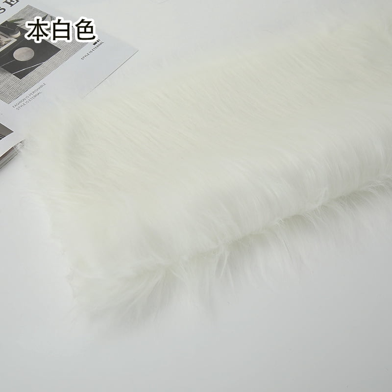 Namzi 12 cm Plush Fabric,Fluffy Faux Fur Fabric for DIY Craft Sewing Projects,Costume,Cuddly Doll,Carpet,Home Decoration,39*71 Inch,White A
