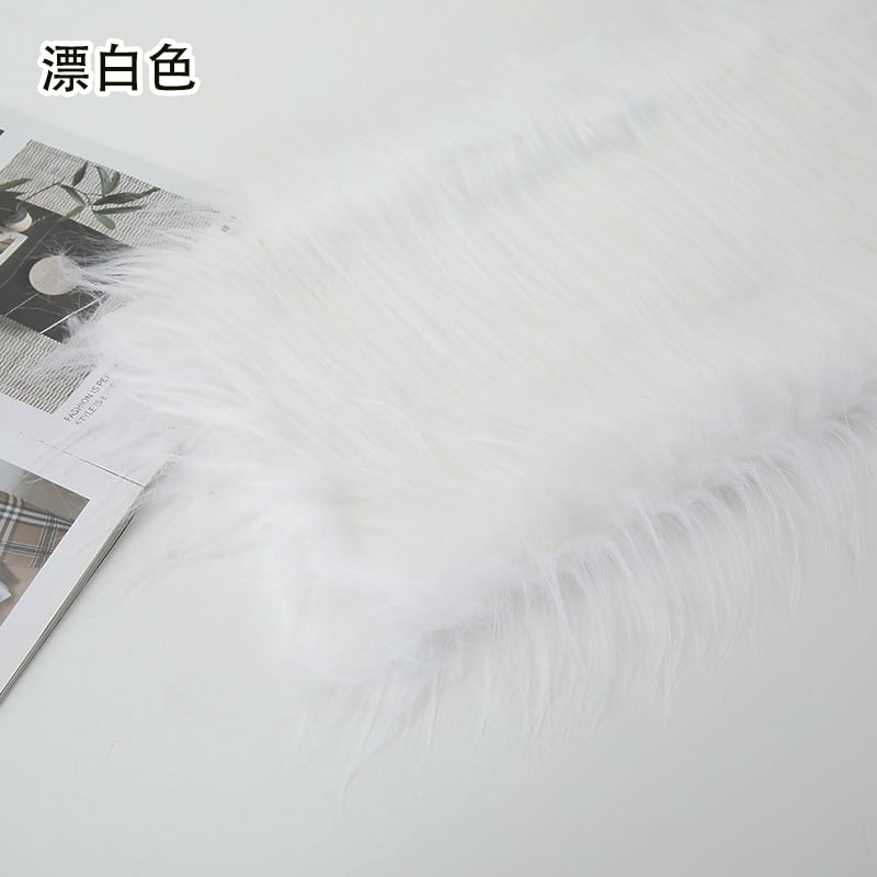 Namzi 12 cm Plush Fabric,Fluffy Faux Fur Fabric for DIY Craft Sewing Projects,Costume,Cuddly Doll,Carpet,Home Decoration,39*71 Inch,White