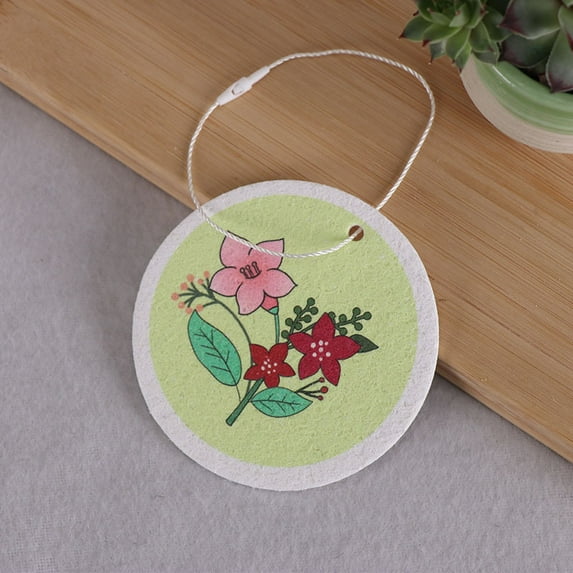 Namzi 12 pieces thin circular green printed compressed wood pulp cotton sponge wiping wood pulp sponge kitchen cleaning dishwashing sponge 9 * 1cm