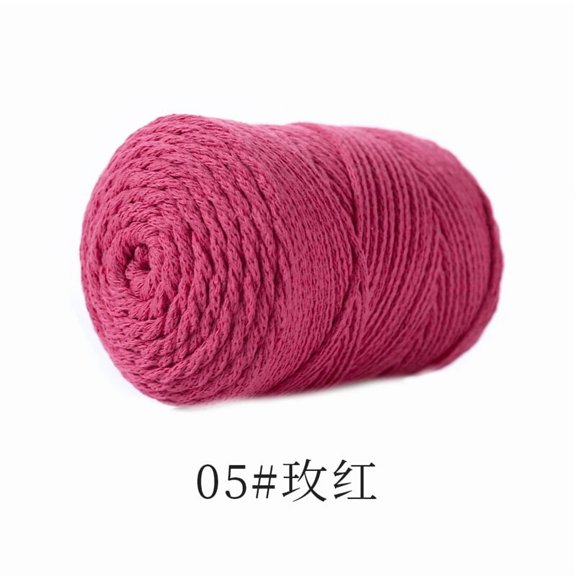 Namzi 120g Hollow Round Cotton Rope Yarn, Thick Soft Fabric Knitting Crochet Thread, Sturdy Cotton Spun DIY Craft Yarn for Handbags Purses Baskets Home Decor Handwoven Projects,Light Red