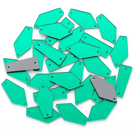 Namzi 150-Piece Irregular Acrylic Mirror Rhinestones for DIY Garment, Evening Dress, Party Decor Crafts,Green