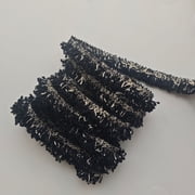 Namzi 180*0.59 Inch Unilateral Tassel Lace Trimmings,Lace Trim for DIY Handcrafted Accessories,Clothes,Add Decorative Edge to Tablecloth,Pillowcases,Curtains,Black