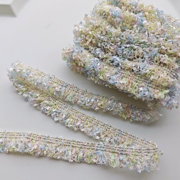 Namzi 180*0.59 Inch Unilateral Tassel Lace Trimmings,Lace Trim for DIY Handcrafted Accessories,Clothes,Add Decorative Edge to Tablecloth,Pillowcases,Curtains,Colorful C