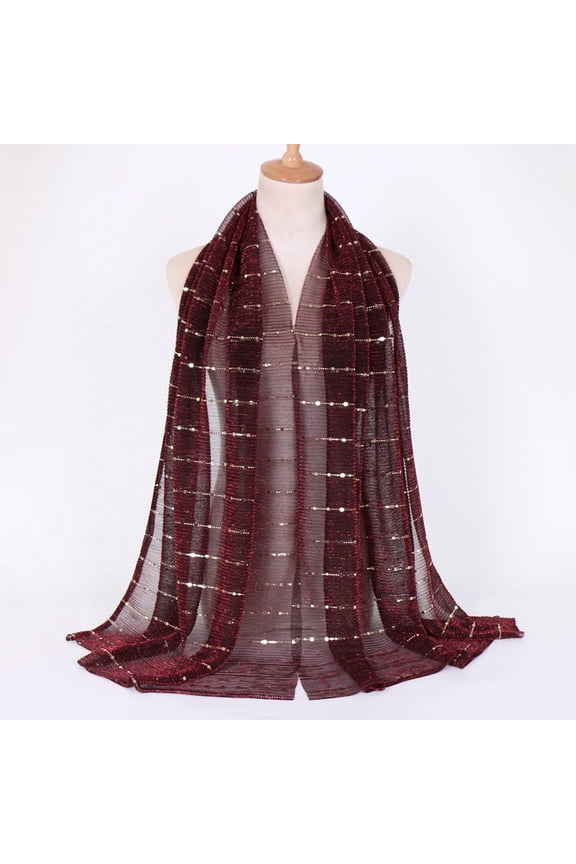 180x65cm Sequin Scarf Lightweight Evening Dress Shawl with Sparkling Sequins, Chic Wrap for Parties Special Occasions,Black Red