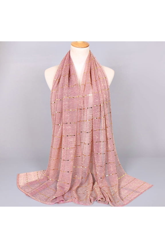 180x65cm Sequin Scarf Lightweight Evening Dress Shawl with Sparkling Sequins, Chic Wrap for Parties Special Occasions,Dark Pink