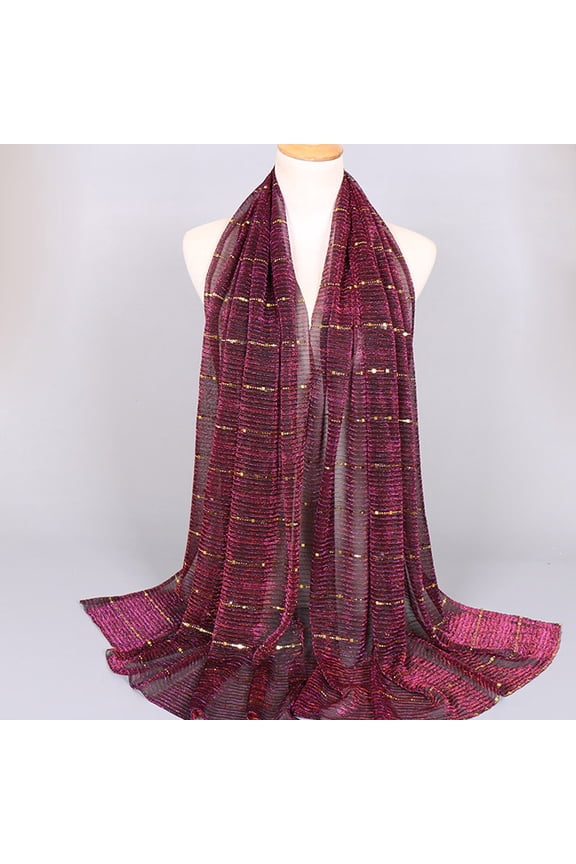 180x65cm Sequin Scarf Lightweight Evening Dress Shawl with Sparkling Sequins, Chic Wrap for Parties Special Occasions,Dark Red