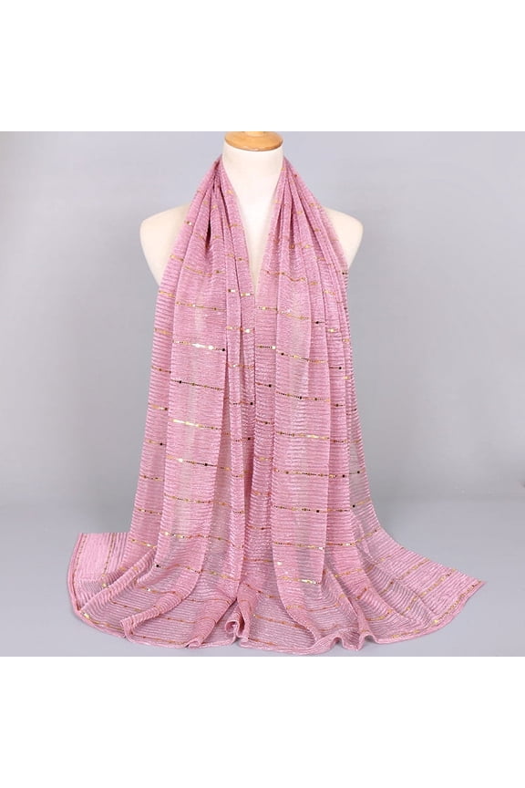 180x65cm Sequin Scarf Lightweight Evening Dress Shawl with Sparkling Sequins, Chic Wrap for Parties Special Occasions,Pink