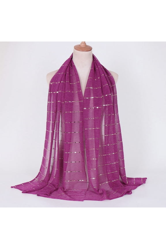 180x65cm Sequin Scarf Lightweight Evening Dress Shawl with Sparkling Sequins, Chic Wrap for Parties Special Occasions,Purple Red