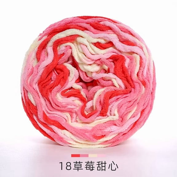 Namzi 190g Braided Rope Yarn Soft Colorful Braid Line Chunky Yarn for Blankets Slippers, Polyester Crochet Knitting DIY Craft Yarn,B18