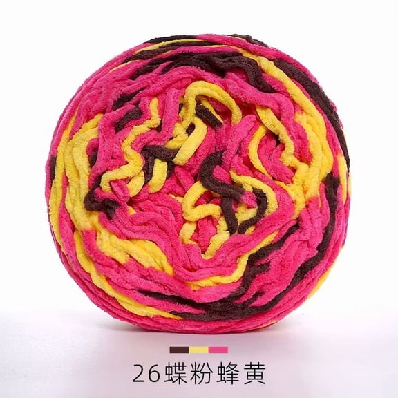 Namzi 190g Braided Rope Yarn Soft Colorful Braid Line Chunky Yarn for Blankets Slippers, Polyester Crochet Knitting DIY Craft Yarn,B26