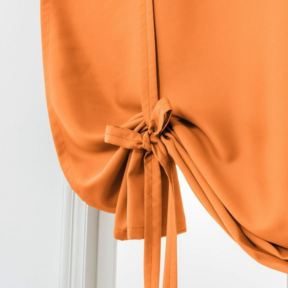 Namzi 1PC Orange Blackout Curtain, Tie Up Curtain with Rod Pocket, Kitchen/Bathroom Curtain Window Valance, 102*160cm for Home Window Decor