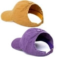 thumbnail image 1 of Namzi 2 Pack Backless Puff Ponytail Hat for Women Curl Cap Natural Curly Hair Hat Baseball Cap Women Drawstring Ponytail Hat (Purle＆Yellow), 1 of 5