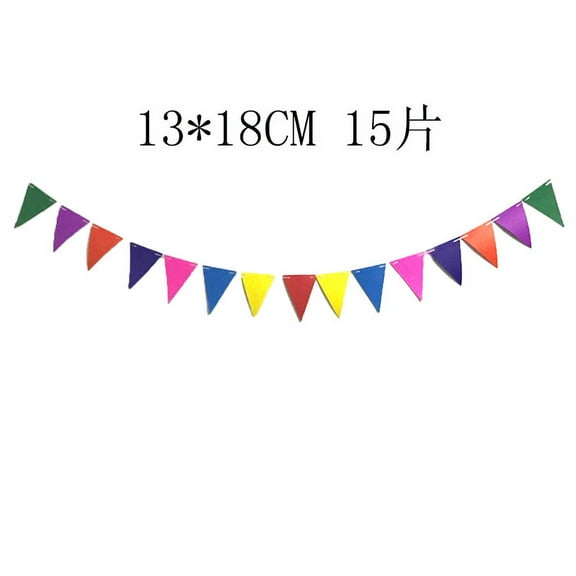 Namzi 2 Pack Colour Triangle Banner Decoration Party Supplies Bunting Signs for New Years Birthday Nursery Classroom Anniversary Decoration Graduation Flags 12 pcs 10 Feet
