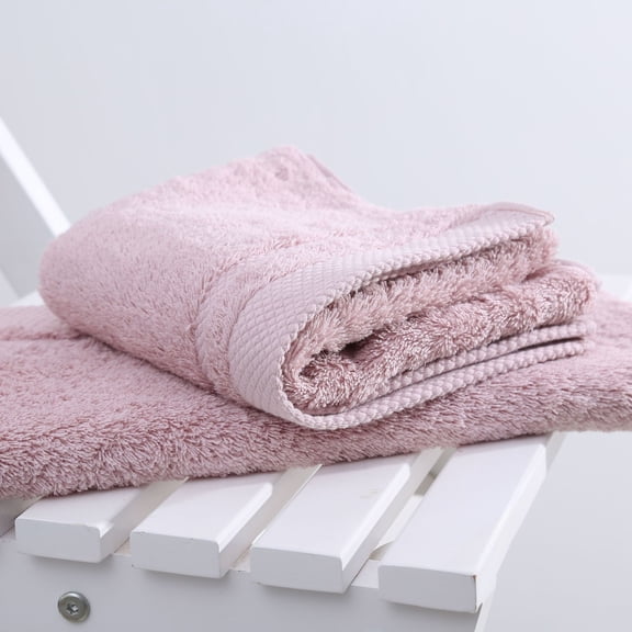 Namzi 2-Pcs Pink Bathroom Face Towels, 34*75cm/13.39*29.53in Premium Long-Staple Cotton, Soft Absorbent Body Wash Cloths for Showering, Towels for Home Daily.