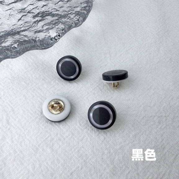 Namzi 20 Pcs 0.43in/11mm black Decorativos for Sewing Fasteners - Resin + Alloy Clothing Buttons