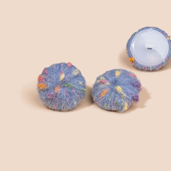 Namzi 20 Pcs Colorful Polka Dot Yarn Covered Round Buttons,0.91 Inch Blue Hand knitted Sewing Fasteners for DIY Craft,Garment Accessory,Coat,Sweater,Clothing Decoration