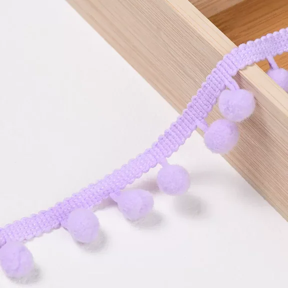 Namzi 20 Yards Pom Fringe Trim,Mini Ball Tassel,0.98inch Wide Soft Pompom Fringed Ribbon,E18