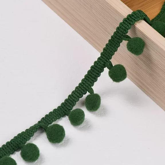 Namzi 20 Yards Pom Fringe Trim,Mini Ball Tassel,0.98inch Wide Soft Pompom Fringed Ribbon,E27
